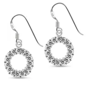 Fancy Multi Jeweled Dangling 925 Sterling Silver Ear Ring