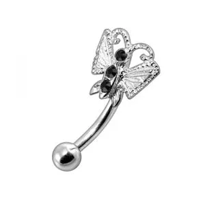 Jeweled Butterfly Eyebrow Ring