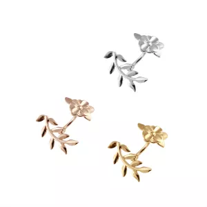 Floral Flower 925 Sterling Silver Eyebrow Bar