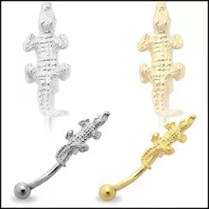 Tiny Crocodile Eyebrow Ring