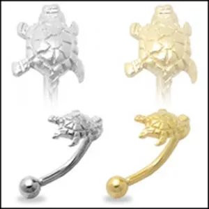 Tiny Turtle Eyebrow Ring