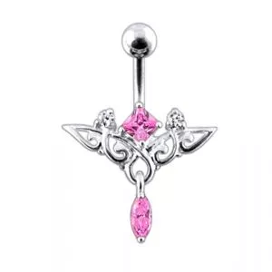 Moving Trendy Jeweled Navel Ring