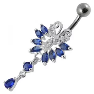 925 Sterling Silver Butterfly Navel Belly Ring