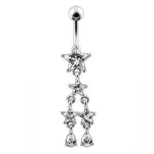 Multi Star Dangling Navel Belly Ring