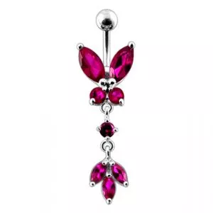 Butterfly 925 Sterling silver Dangling Belly Ring