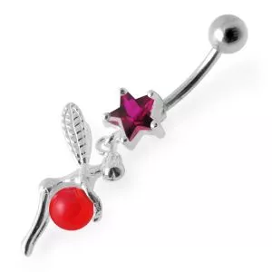 Angel Dangling Jeweled Belly Ring