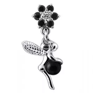 Angel Dangling Jeweled Reverse Belly Ring