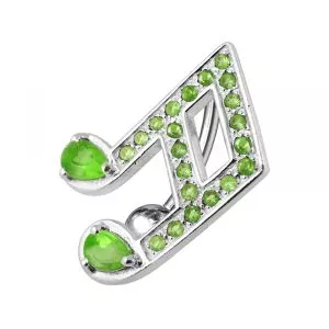 Music Letter shapped Dangling jeweled Silver Belly Ring