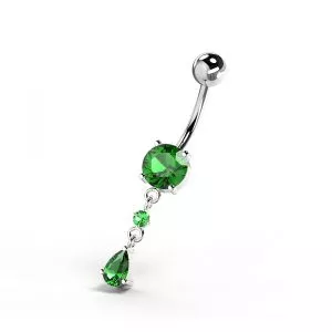 Fancy Jeweled Dangling Navel Belly bar PBM2107