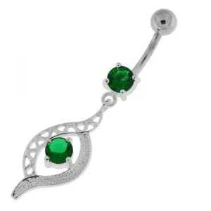 Jeweled Eye Navel Belly Button Ring