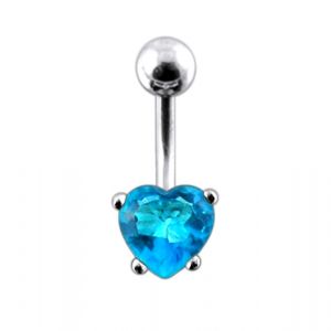 Jewelled Heart Non-Moving Belly Ring