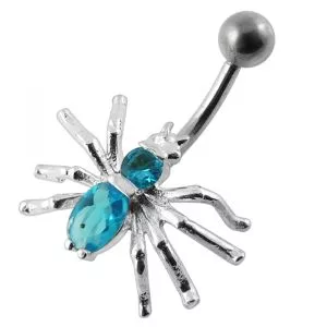 Jeweled Spider Non-Moving Belly Ring