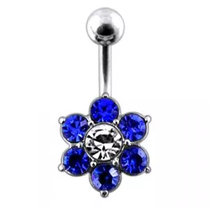 Jeweled Flower Navel Belly Ring