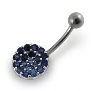 Jeweled Circle Design Navel Ring