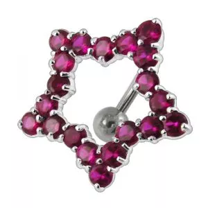 Jeweled Star Design Navel Ring
