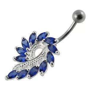 Imaginary Jeweled Flower Non-Moving Belly Ring
