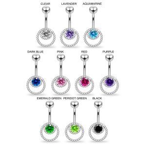 Classic Non-Dangling 925 Silver and Titanium Double O Belly Button Ring