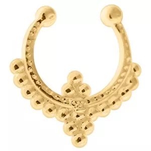 925 Sterling Silver crescent tribal dots Fake Septum Piercing