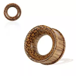 Organic Coco Wood Ribbed Edge Tunnel Ear Plug Gauges