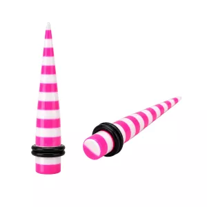 Pink Stripe Straight Ear Expander