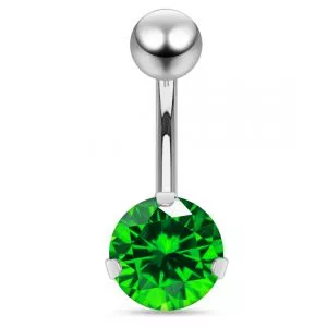 8mm Jeweled Round Surgical Steel Navel Belly Ring
