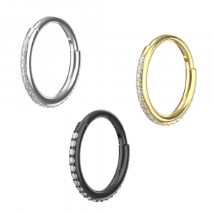 316L Surgical Steel Micro CZ Hinged Clicker