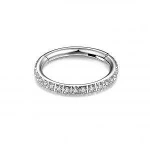316L Surgical Steel 16G Micro CZ Hinged Clicker
