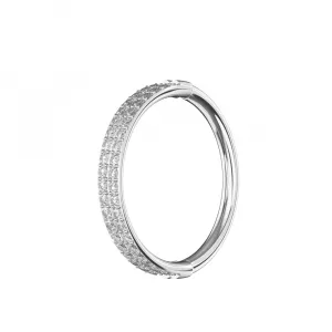 Double Rows Crystal Seamless Hinged Clicker Segment Ring
