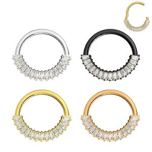 316L Surgical Steel CZ Hinged Clicker