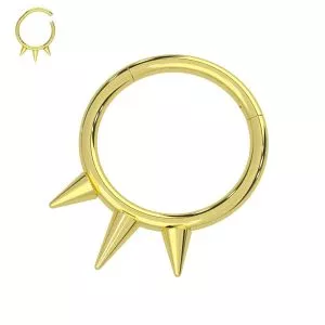Triple Spikes Surgical Steel Hinged Septum Clicker Ring