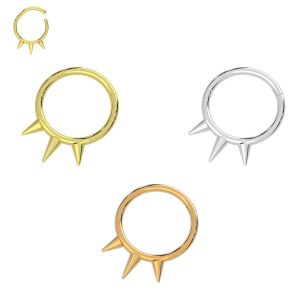 316L Surgical Steel Triple Spikes Hinged Clicker