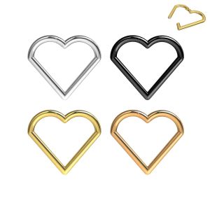 316L Surgical Steel Heart Hinged Clicker