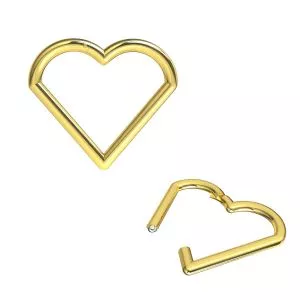  316L Surgical Steel Heart Hinged Segment Clicker Ring