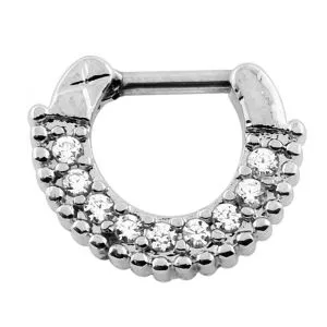 Multi Sparkling Round Cubic Zirconia Septum Clicker Piercing