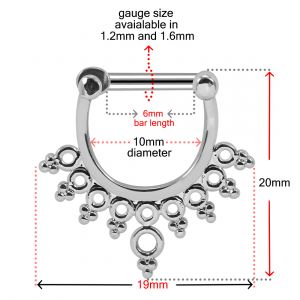 Multiple Holes with Tribal Dots Septum Clicker Piercing