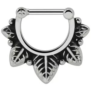 Multiple Leafs Nose Septum Clicker Piercing