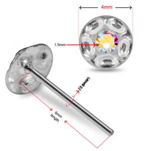 Petite Bloom 925 Sterling Silver Nose Stud with Single Stone Dented Flower Design