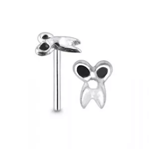 925 Silver Scissors Straight End Nose Stud