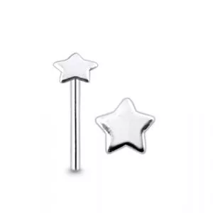 Star 925 Sterling Silver Straight End Nose Ring Bone Bar Studs