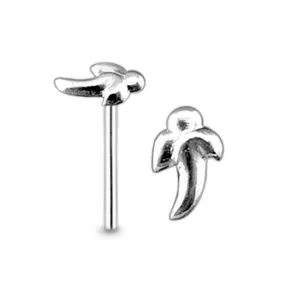 925 Silver Flame Straight End Nose Stud