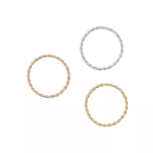 925 Sterling Silver Twisted Seamless Continuos Hoop Nose Ring