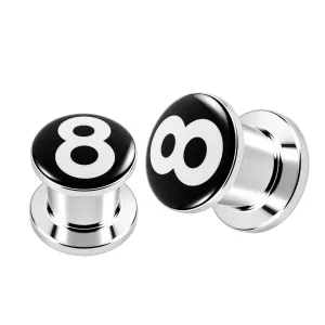 SS Internal Screw Fit #8 Logo Ear Tunnel