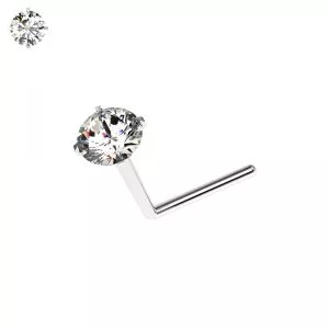 Gold PVD Anodized Jeweled 20G Nose Screw