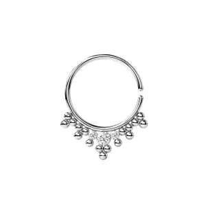 Jeweled Tribal Multi Dotted Pattern Septum Ring Jewelry