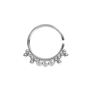Tribal Multi Dotted Pattern Jeweled Septum Ring Jewelry
