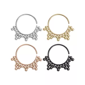 Tribal Dots Bendable Hoop Rings for Nose Septum, Daith and Ear Cartilage