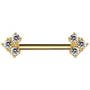 316L Surgical Steel Arrow Gem Nipple Barbell