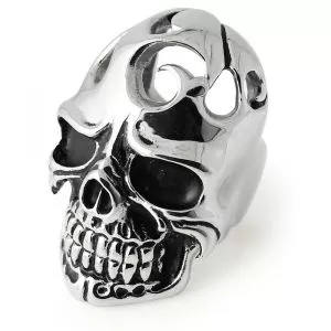 Laughing Broken Skull Finger Ring