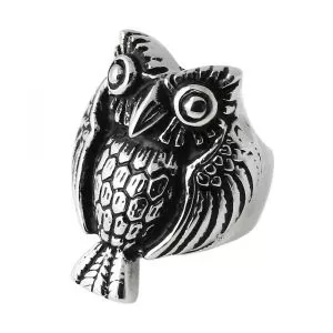 Stainless Steel Owl Shape Finger Ring