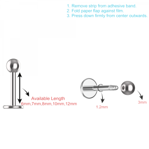 Sterilized 316L Surgical Steel Externally Threaded Labret Stud  with Ball 